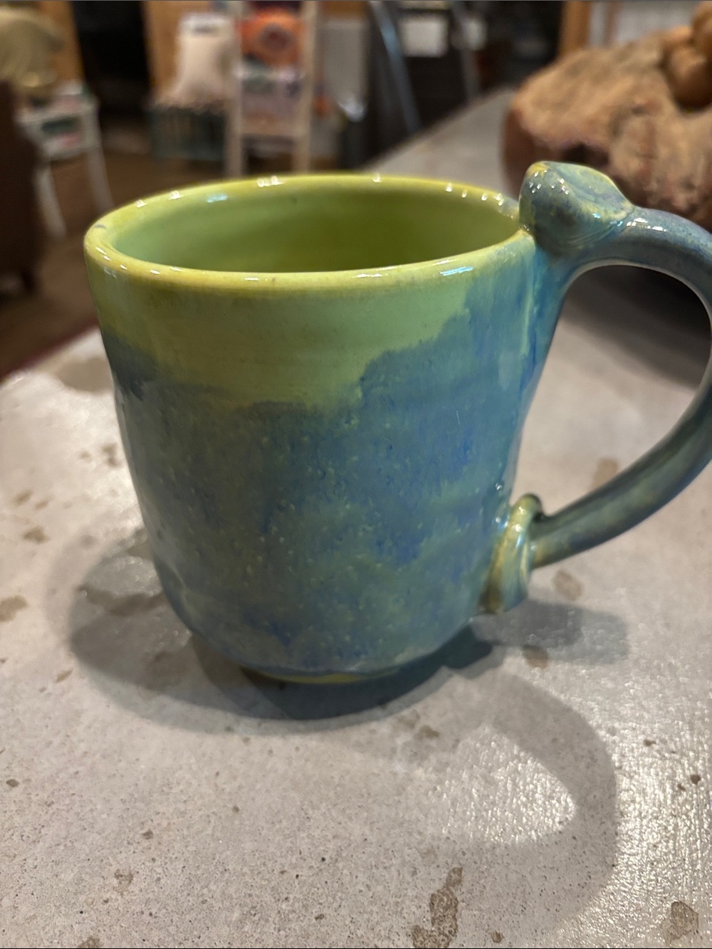 Handmade pottery Ceramic Blue-Green Glaze Mug